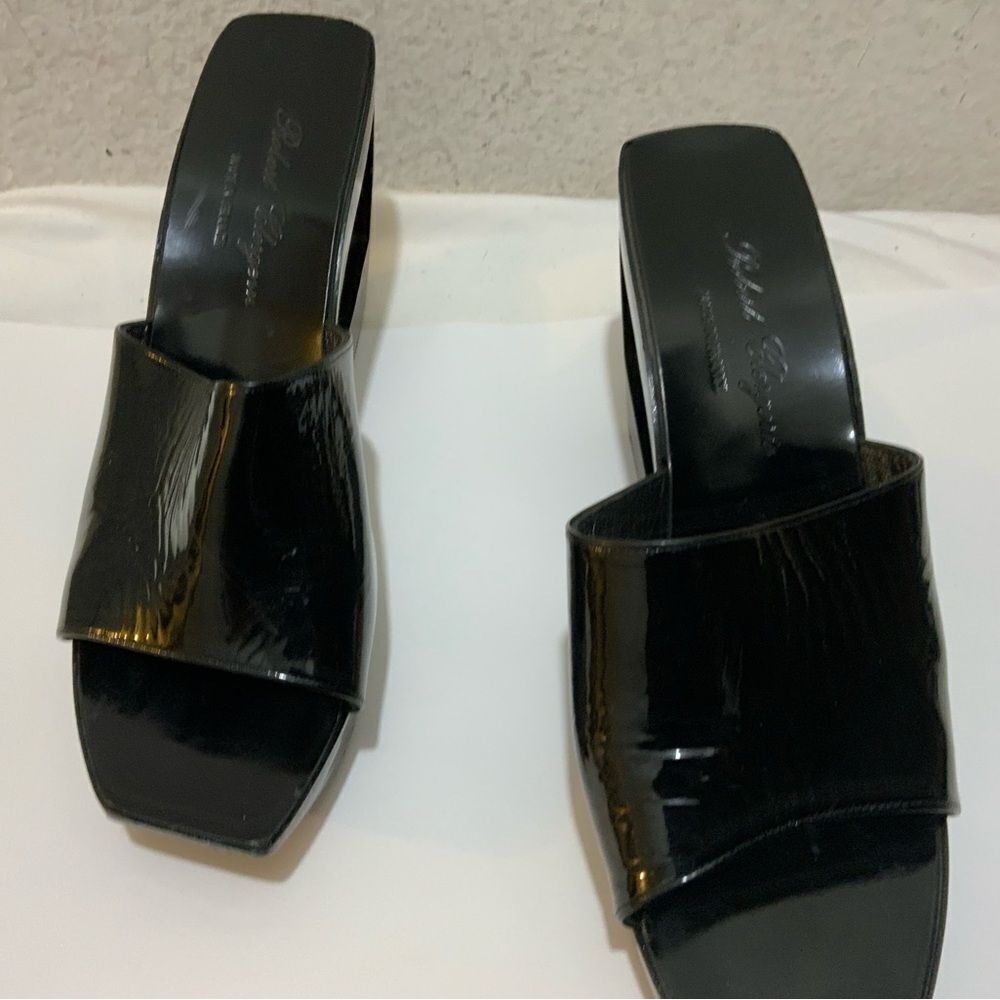 Robert Clergerie Paoli Patent Leather Slip on Cutout Wedge 9.5 - Picture 4 of 13